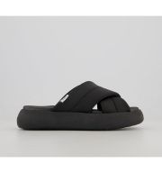 TOMS Mallow Crossover Slides Black Repreve Jersey