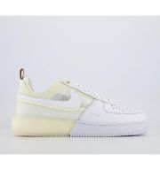 Nike Air Force 1 React Trainers White Coconut Milk Iron Ore