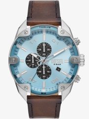 Diesel Mens Spiked 49mm Blue Dial Chronograph Watch DZ4606