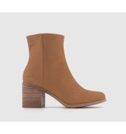 TOMS Evelyn Heeled Boots Tan Leather