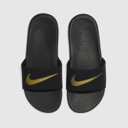 Nike black & gold kawa Youth sandals