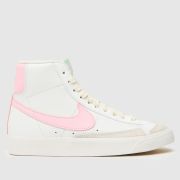 Nike white & pink blazer mid 77 Girls Youth trainers