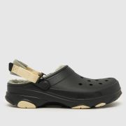 Crocs classic all terrain lined clog sandals in black & grey