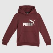 PUMA kids logo hoodie in burgundy