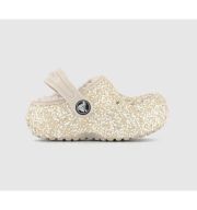 Crocs Classic Lined Toddler Clogs Stucco Glitter