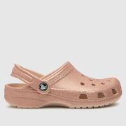 Crocs pale pink classic glitter clog Girls Junior sandals