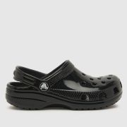 Crocs black classic high shine clog Junior sandals