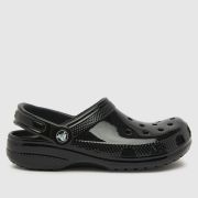 Crocs black classic high shine clog Youth sandals