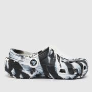 Crocs black & white classic marble clog Girls Junior sandals
