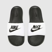 Nike victori one sandals in white & black