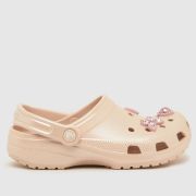 Crocs pale pink classic shimmer gem clog Girls Youth sandals
