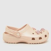 Crocs pale pink classic shimmer gem clog Girls Junior sandals
