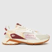 Lacoste l003 neo trainers in white & red