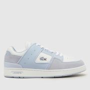Lacoste court cage trainers in white & blue