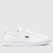 Lacoste carnaby pro trainers in white & pink