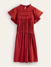 Trim Detail Jersey Mini Dress Red Women Boden, Tomato