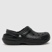 Crocs classic lined glitter clog sandals in black