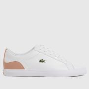 Lacoste lerond trainers in white & pink