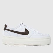 Nike court vision alta trainers in white & brown