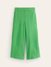 Double Cloth Cropped Trousers Green Women Boden, Kelly Green