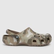 Crocs classic graphic clog sandals in brown multi