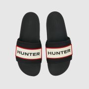 HUNTER BOOTS logo slider sandals in black