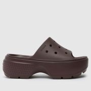 Crocs stomp slide sandals in dark brown