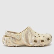 Crocs classic marbled clog sandals in stone