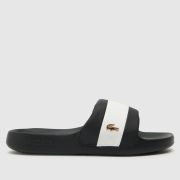 Lacoste serve slide hybrid sandals in black & white
