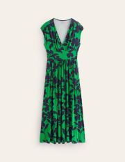 Vanessa Wrap Jersey Maxi Dress Green Women Boden, Green, Silhouette Bloom