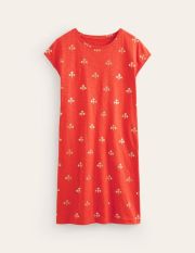 Leah Jersey T-shirt Dress Red Women Boden, Flame Scarlet, Passion Stem