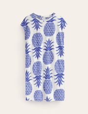 Leah Jersey T-shirt Dress Blue Women Boden, Surf The Web, Pineapple Pop
