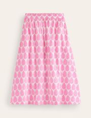 Hattie Poplin Midi Skirt Pink Women Boden, Sangria Sunset, Floret Paisley