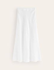 Patchwork Bias-Cut Slip Skirt White Women Boden, White