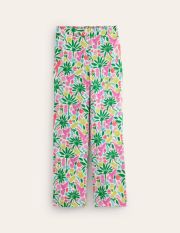 Hampstead Linen Trousers Multi Women Boden, Multi, Tropical Paradise
