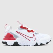 Nike white & red react vision Boys Youth trainers