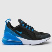 Nike black and blue air max 270 Youth trainers