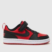Nike black & red court borough low Boys Junior trainers