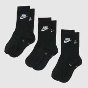 Nike black kids crew socks 3 pack
