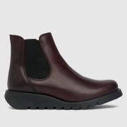 Fly London salv ankle boots in burgundy