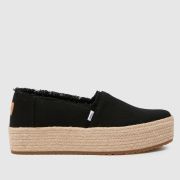 TOMS valencia espadrille flat shoes in black