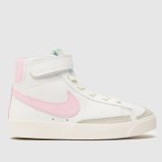Nike white & pink blazer mid 77 Girls Junior trainers