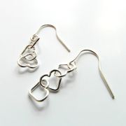 La Jewellery Recycled Petit Beaten Heart Silver Earrings