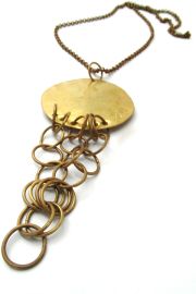 La Jewellery Recycled Moon Shine Brass Neck Art