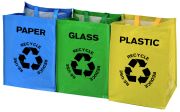 Recycle Bags - Set of 3 Plastic/Glass/Paper
