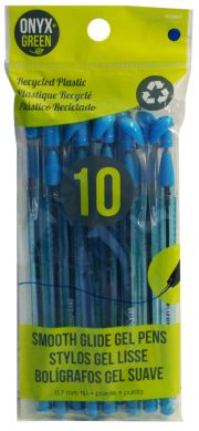 Recycled Smooth Glide Gel Pens - 10 Pack - Blue Ink