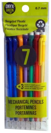 Recycled Plastic 0.7mm Mechanical Pencils - 7 Pack