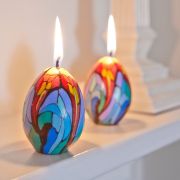 Fair Trade Decorative Egg Candles - Set of 2