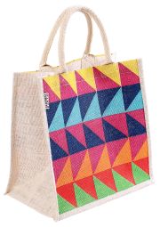 Reusable Jute Shopping Bag - Triangles