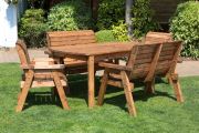 Six Seater Outdoor Table Set - With Benches